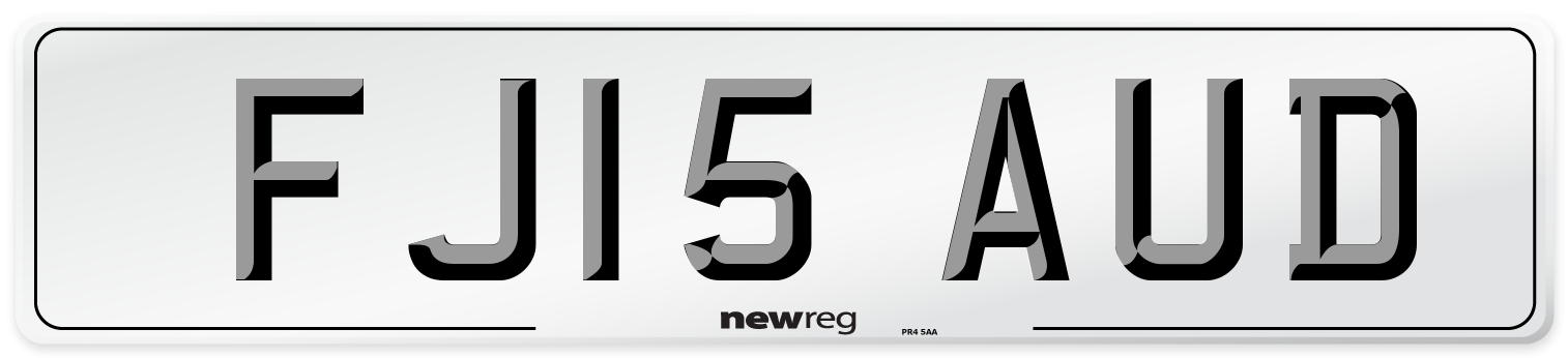 FJ15 AUD Number Plate from New Reg
